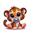Baby Tiger with Pacifier Sticker Car, Motorcycle, Helmet, Laptop, Glass Sticker 13X13 cm