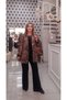 Plus Size Single Button Leopard Print Lined Blazer Jacket - 4