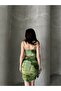 Strappy Drawstring Detail Square Neck Tulle Dress - 6