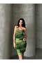 Strappy Drawstring Detail Square Neck Tulle Dress - 3