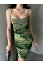 Strappy Drawstring Detail Square Neck Tulle Dress - 5