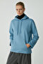 Piper Women's Fleece Inside Soft Comfort Fit Hooded Kangaroo Pocket Blue Sweatshirt - 3