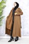 4951 Belted Hijab Trench Coat Brown - 4