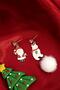 Christmas Fleece Bear and Santa Claus Figure Dangle Earrings - 6