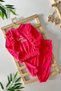 My Little One's Cicileri Love You Ruffle Detailed Girls' Velvet Elastic Set - Fuchsia