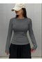 Autumn, Anthracite Slim Fit Long Sleeve Bodysuit with Fleece Inside for Winter Body123 - 4
