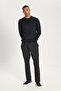 Men's Black Wool Standard Fit Regular Cut Crew Neck Knitwear Sweater - 2