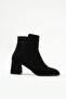 Black Leather Waterproof Heeled Winter Boots - Women's Heat-Retaining Comfortable Boot Models - 6