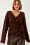 Women's Bitter Brown Side-Tie Knitwear Sweater 241162 60261077 - 4