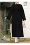 Lace-Up Long Crew Neck Knitwear Dress