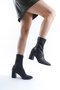 Women's Zippered Stretch Short Heeled Boots Botim Black - 3