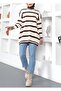 Standard Size Striped Long Sleeve Knitwear Tunic - 3