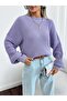 Liliowy damski sweter oversize - 5