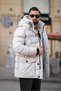 Men's Hooded Winter Long Coat with Bag Pocket - 2