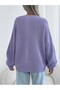 Liliowy damski sweter oversize - 4