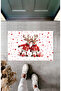 Christmas Themed Christmas Rhine Deer Patterned Red White Non-Slip Base Bath Mat 50X70 - 3