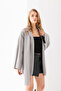 Women's Stamp Jacket with Detachable Scarf - 7
