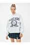 College Printed Raised Sweatshirt - Crew Neck, Long Sleeve - 3