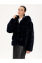 Navy Blue Hooded Faux Fur 50290327-Vr033