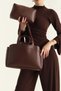 Women's Bolso Shopper Burgundy Hand and Shoulder Bag - 3