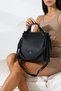 Black Women's Faux Leather Chain Detail Modern Stylish Shoulder Bags with Crossbody Straps on the Side and Handle on the Arm