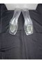 Katerin Gray Patent Leather Stylish Slippers with Stone Buckle