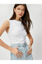 Crop Tank Top Draped Crew Neck Cotton