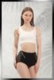 Lace Gathering Women's Panties High Waist Cotton Black Panties 5-Piece Panties - 3