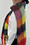 Angora Texture Color Block Thick Fringe Detailed Ultra Premium Soft Touch Viral Pinterest Scarf(220 X 40 cm) - 4