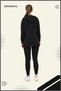 Women's Tracksuit Set Black Top Tunic & Black Regular Fit Lycra Tights Diving Fabric Active Sports 3060 - 7