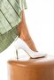 White Plain Matte Stiletto: Comfortable Vegan Leather Casual and Special Occasion Women's High Heels - 6