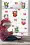 Cute Animals in the Cup Christmas New Year Glass Door Wall Sticker Set - 2