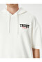 Short Sleeve Sweatshirt Hooded Slogan Printed - 5