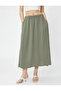 Midi Length Flared Skirt with Elastic Waist - 3