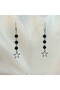 Black Pearl Beaded Star Earring Set - Pearl Detail Aesthetic Y2K Fairycore Dangle Star Earrings