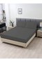 Anthracite Colored Fitted Sheet Set (Cotton Duvet Cover Fabric, Pillow Case) 7 Different Sizes - 8