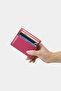 762-g Genuine Leather Horizontal Magnetic Card Holder Flother Fuchsia - 2