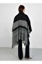 Patterned Acrylic Poncho - Black-Khaki - Patterned Poncho-Tuva - 4
