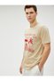 Slogan Printed T-Shirt Crew Neck Slim Fit Cotton