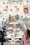 Double-Sided Printed New Year's House and Cute Animals New Year Children's Baby Room Sticker Set, Double