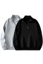 2-Piece Unisex Stand Collar Zippered Oversize Sweatshirt