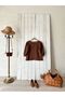 Brown Crepe Crew Neck Balloon Sleeve Blouse - 2
