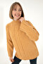 Women's Camel Melange Turtleneck Sweater 50293141-Vr122 - 3