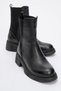 Real Leather Women's Chelsea Boots - Thick Sole, Rc 37301, Black - 2