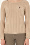 Women's Sand Melange Crew Neck Basic Sweater 50288981-Vr123 - 6