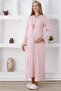 Long Sleeve Maternity Nightgown & Robe Set / Lace Trimmed Bust and Buttons / Slippers and Crown Gift - 3