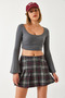 Women's Anthracite Crop Blouse 60351286 - 5