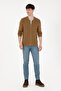 Men's Khaki Melange Basic Knitwear Cardigan 50288870 -Vr125 - 4