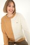 Women's Camel Melange Crew Neck Sweater 50291624-Vr122 - 3