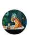 Multicolored Surrealist Bathtub Tiger and Deer Patterned Modern Decorative Carpet 3533 - 2